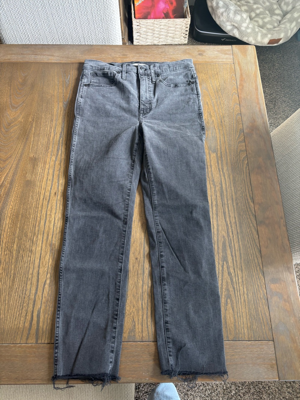 Madewell charcoal gray denim jeans